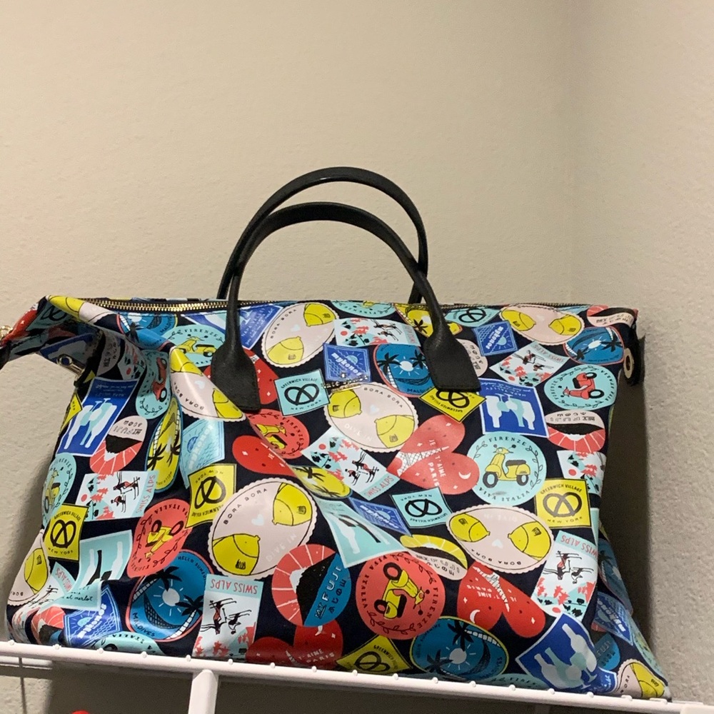 Leather Kate spade passport travel duffel